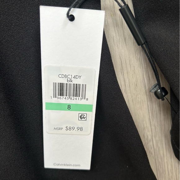 Black tight dress with button sleeves by Calvin Klein NWT - Picture 8 of 12